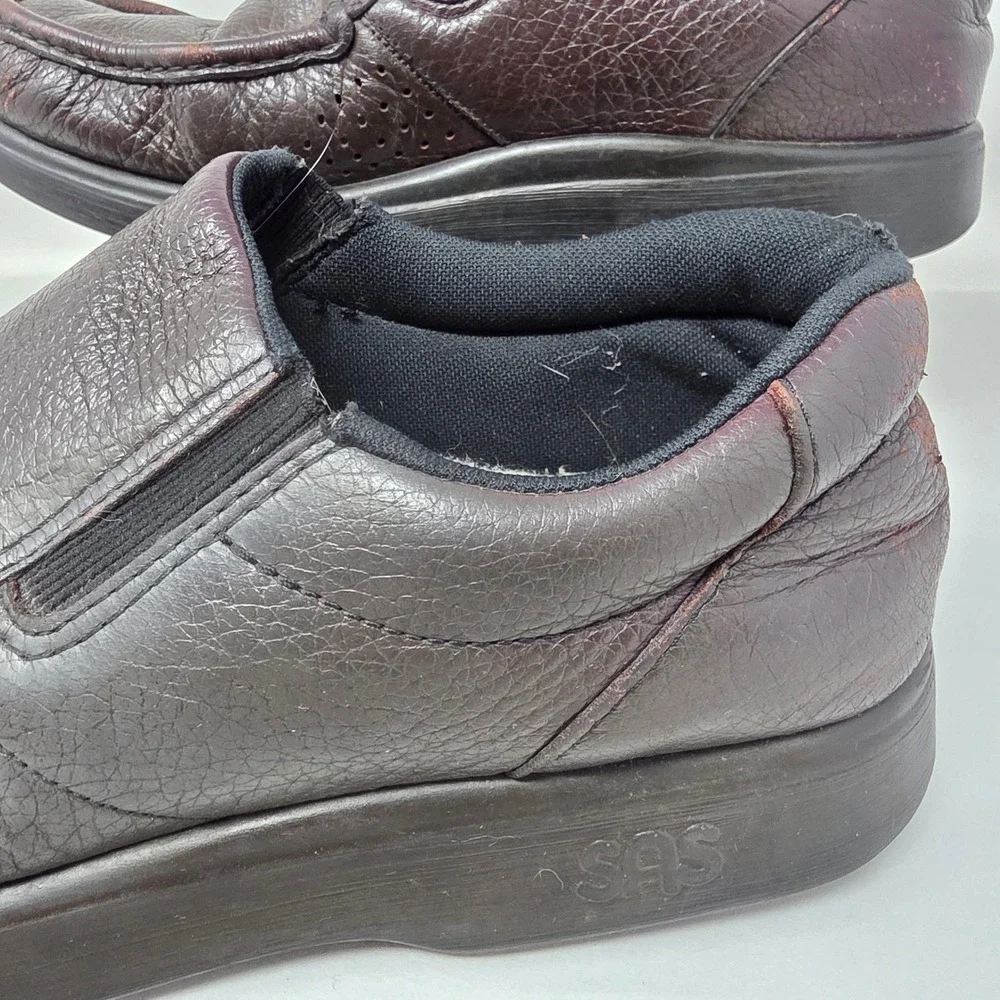 SAS Slip On Loafers Mens 9 M Soft Step Tripad Comfort Brown Leather Shoes Fair